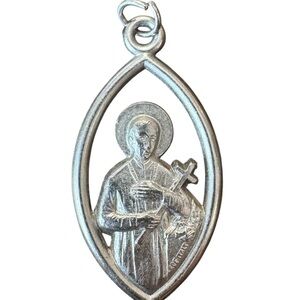 Silver vintage St. Christopher pendant with Polished Finish